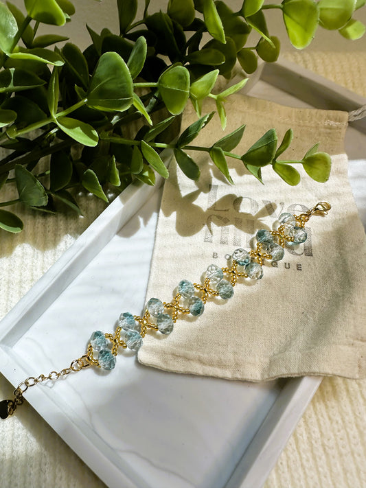 Kate Bracelet | Glass Beaded Bracelet (Elegant blue)