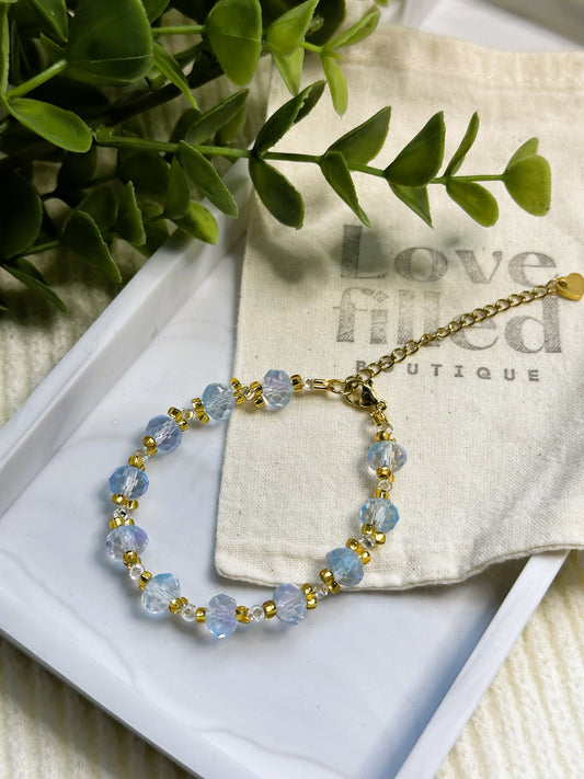 Elise Bracelet | Glass Beaded Bracelet (Blue)
