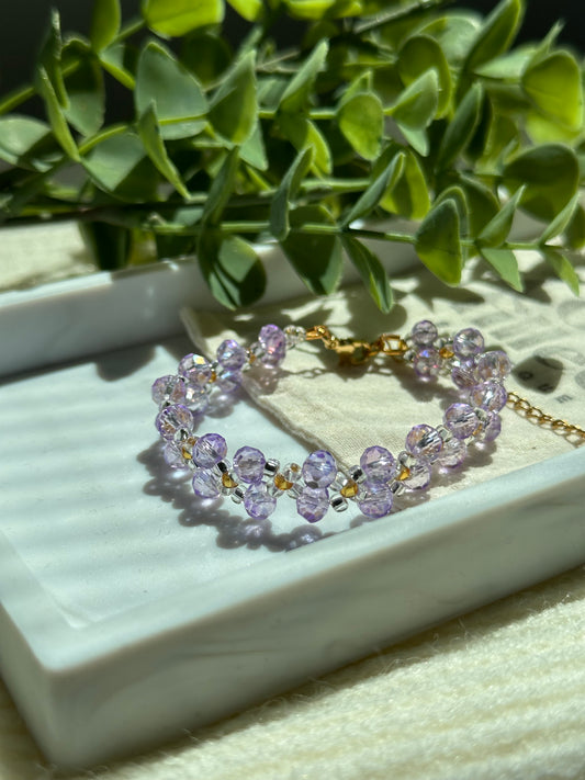 Ellie Bracelet | Glass Beaded Bracelet (Purple)