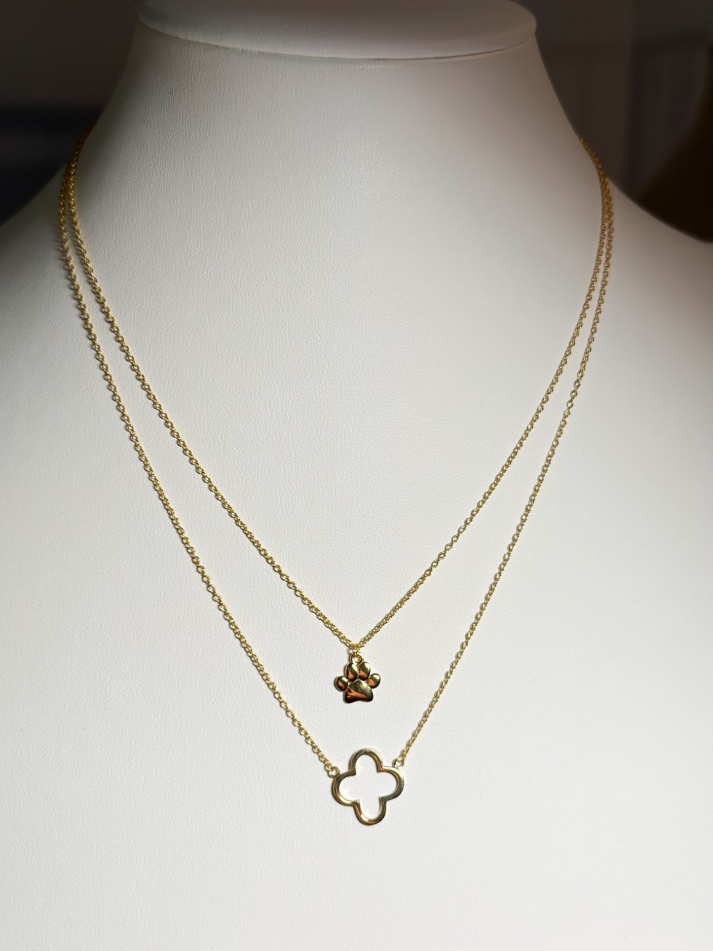 Gold Four Leaf Clover Necklace | 925 Sterling Silver