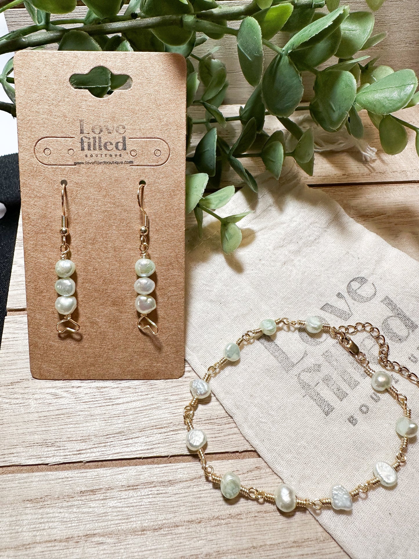 Cadence Fresh Water Pearl Drop Earrings  | Soft mint green colored pearls