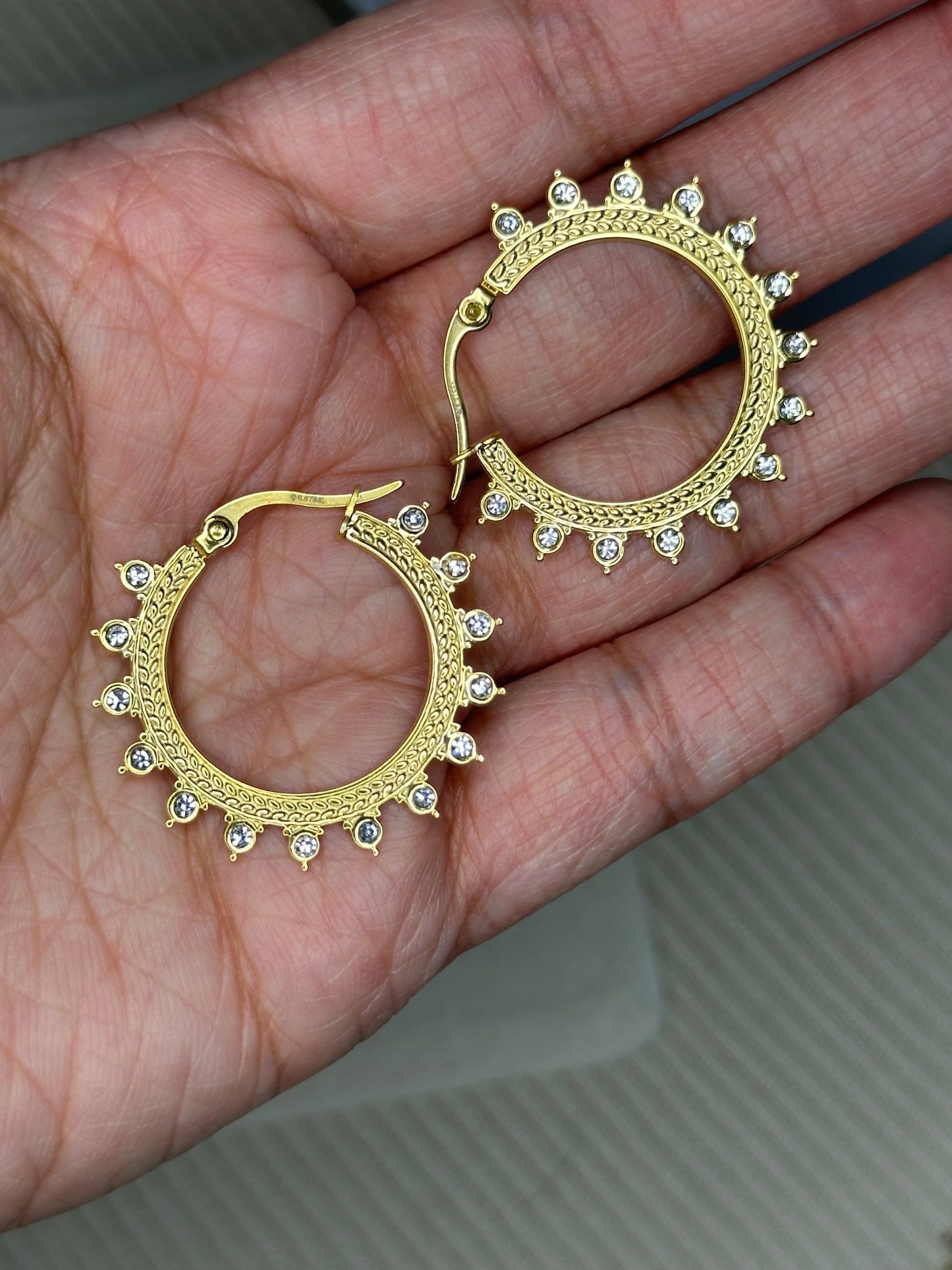 Golden Sunset Hoop Earrings | S. Steel