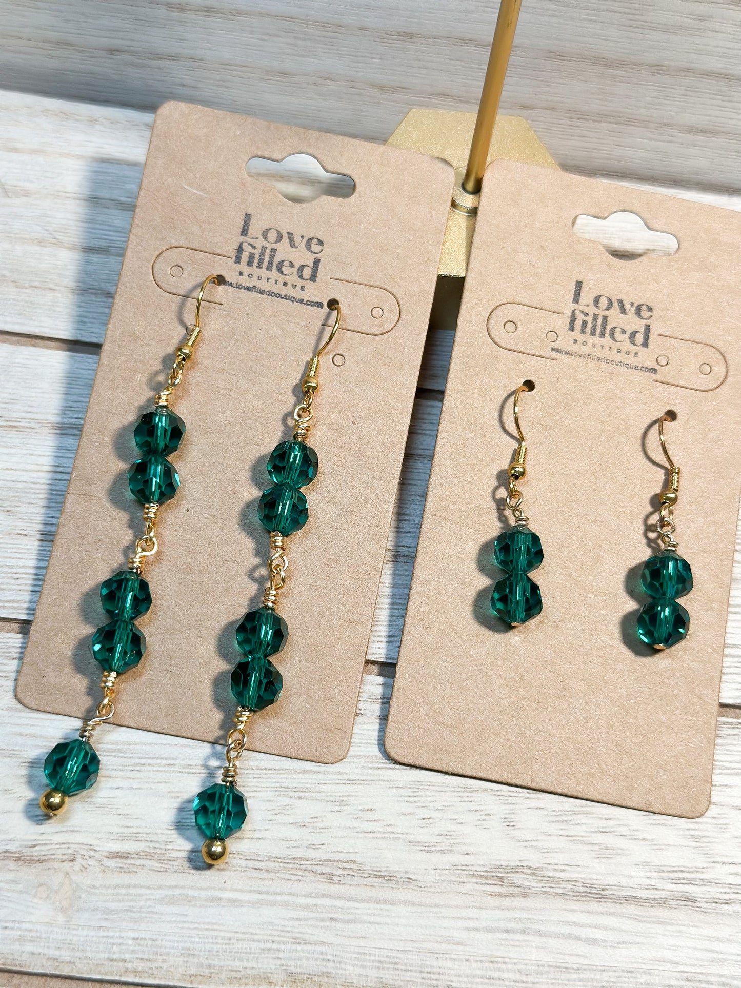 Krystal Dangling Earrings in Green