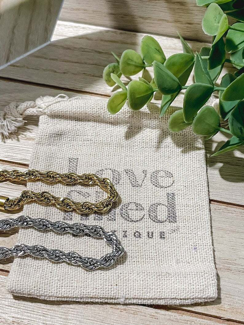 Cassandra and Cassie Twisted Rope Chain Bracelet