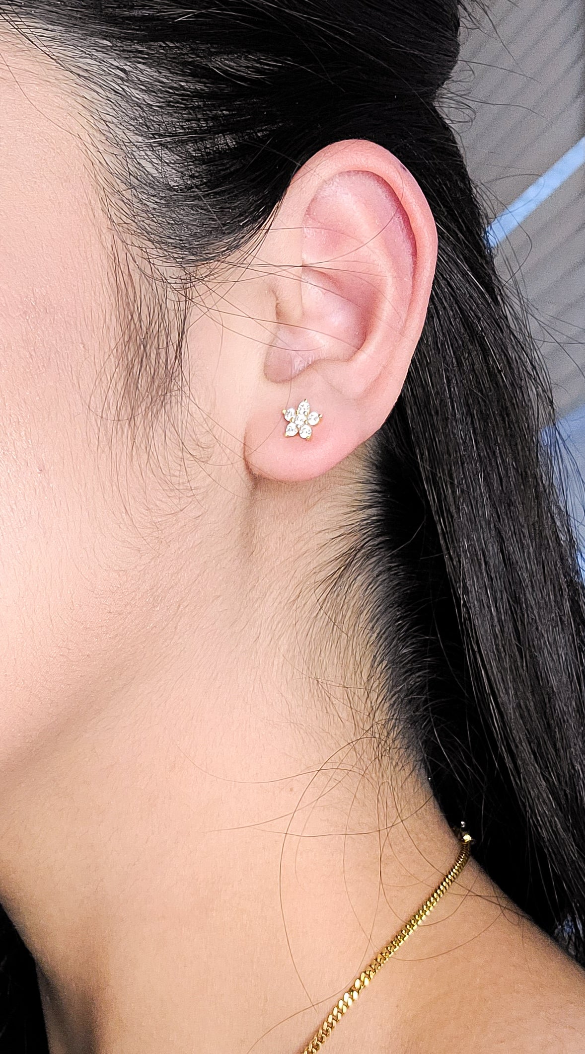 Gold Stella Stud Earrings  | 925 Sterling Silver