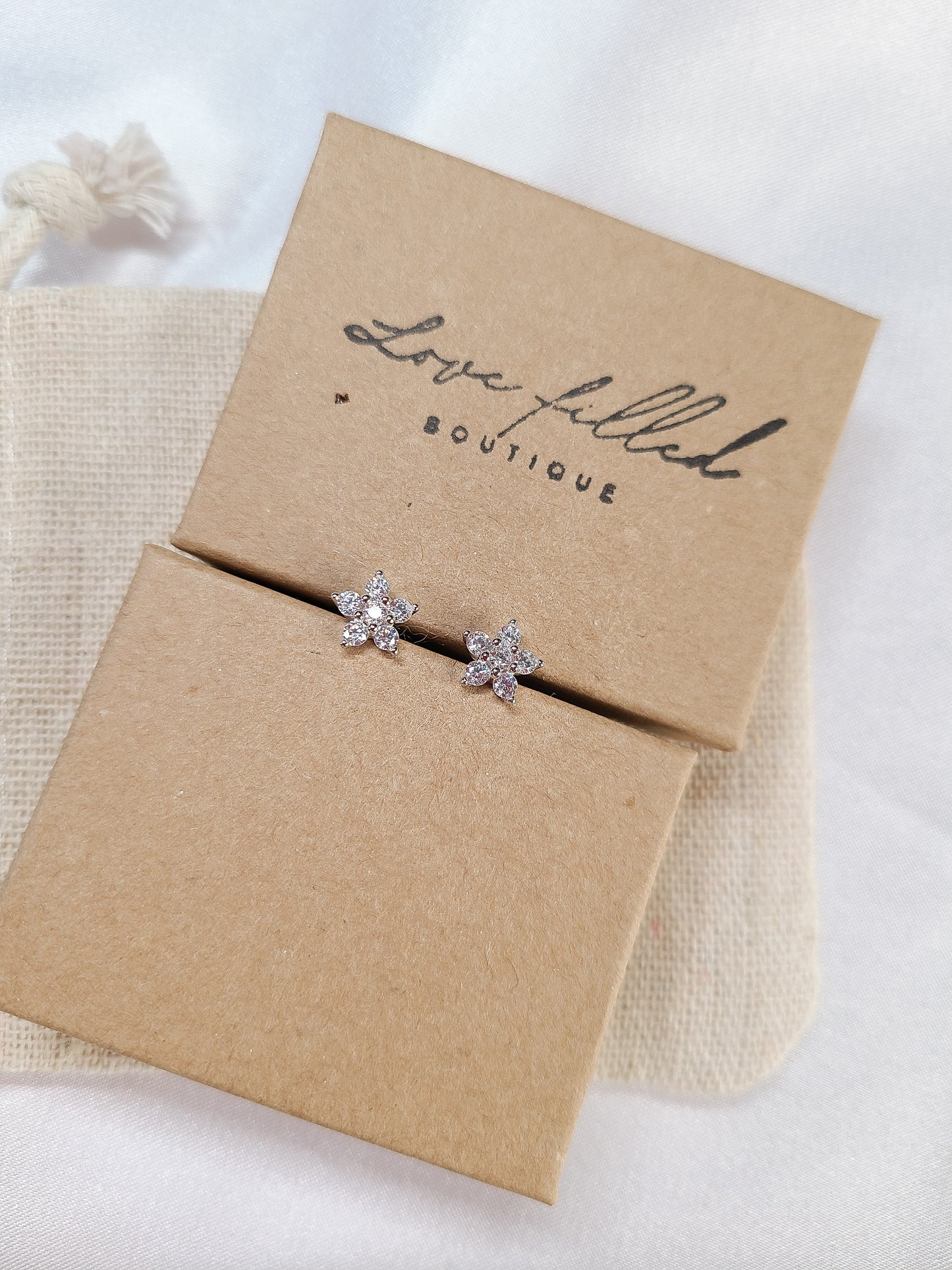 Gold Stella Stud Earrings  | 925 Sterling Silver